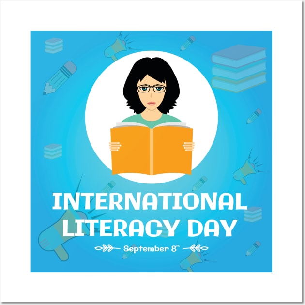 International Literacy day Wall Art by Khenyot